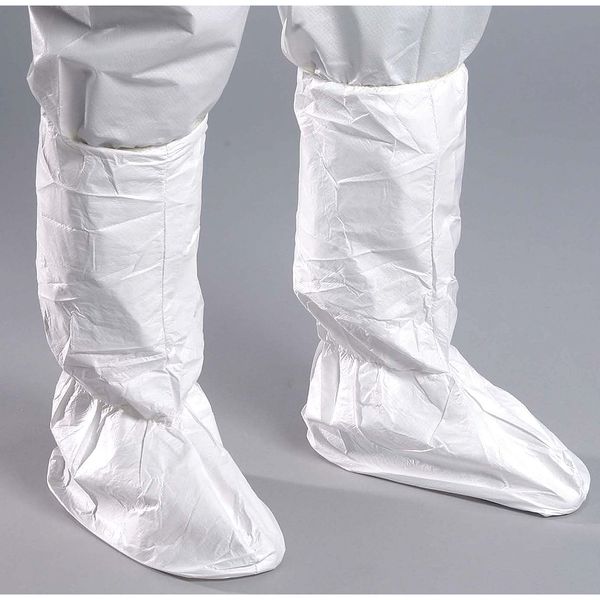 Critical CoverÂ® Boot Covers, Anti-Skid Sole, Elastic Ankle, White, PK200