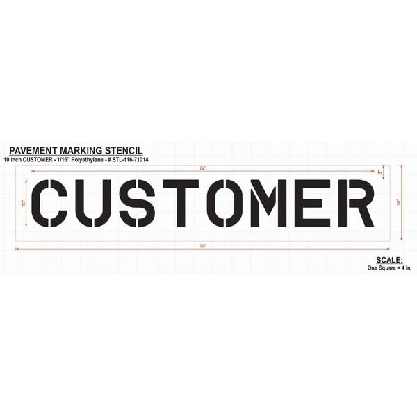 Pavement Stencil, Customer, 10 in