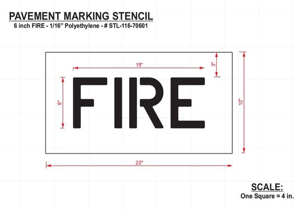 Pavement Stencil, Fire, 6 in