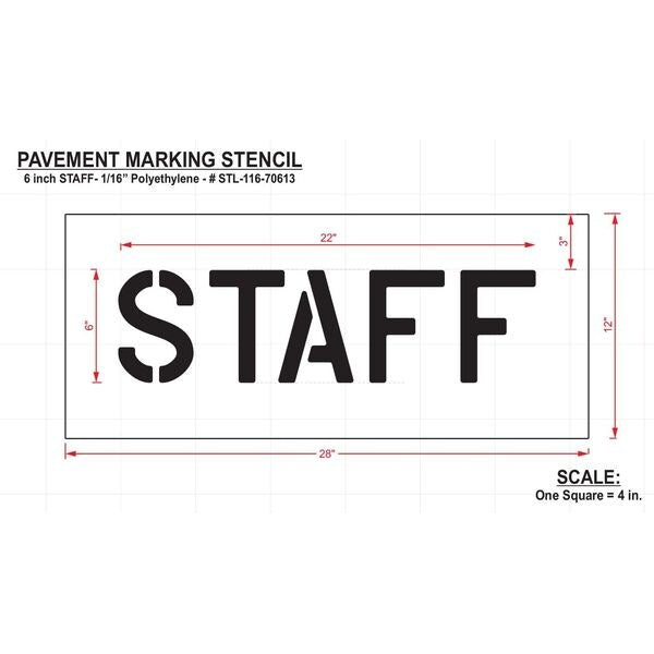 Pavement Stencil, Staff, 6 in