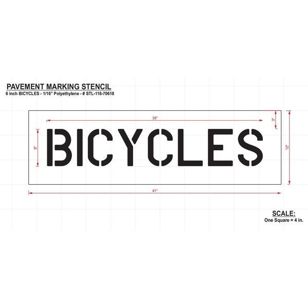 Pavement Stencil, Bicycle, 6 in
