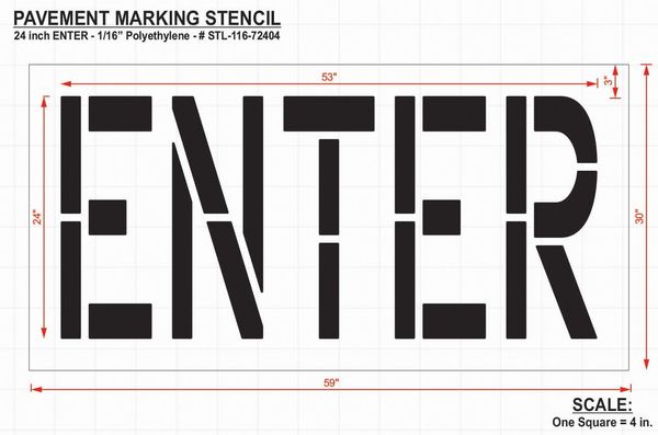 Pavement Stencil, Enter, 24 in