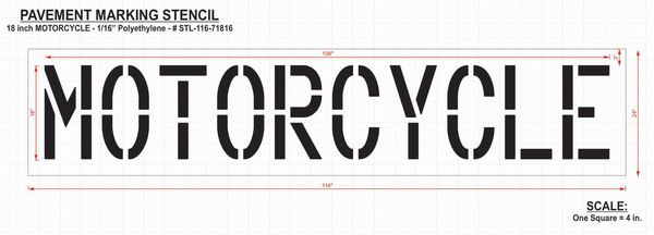 Pavement Stencil, Motorcycle, 18 in