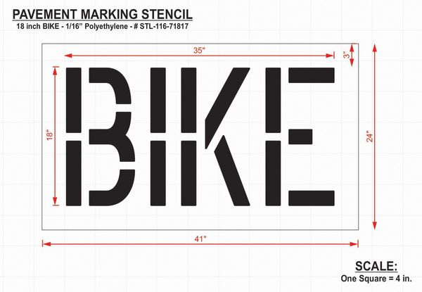 Pavement Stencil, Bike, 18 in