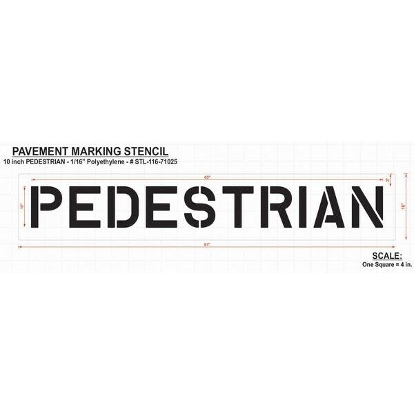 Pavement Stencil, Pedestrian, 10 in