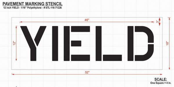 Pavement Stencil, Yield, 12 in
