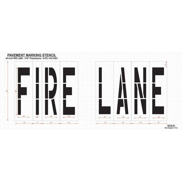 Pavement Stencil, Fire Lane, 48 in