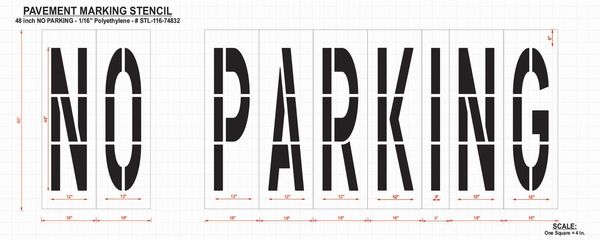 Pavement Stencil, No Parking, 48 in