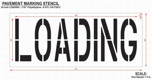 Pavement Stencil, Loading, 24 in