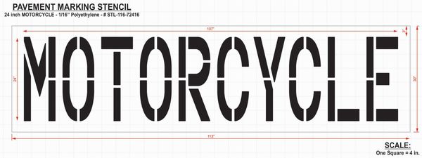 Pavement Stencil, Motorcycle, 24 in