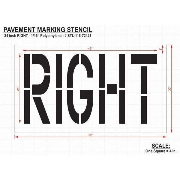 Pavement Stencil, Right, 24 in