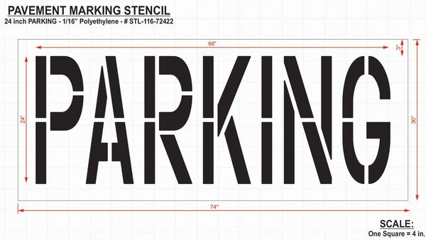 Pavement Stencil, Parking, 24 in