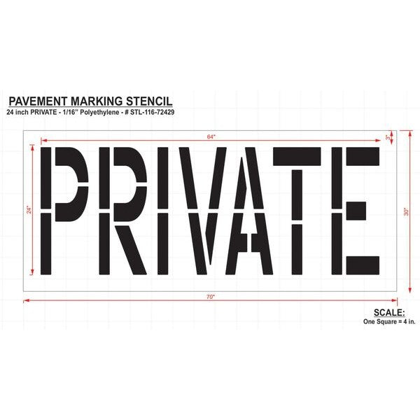 Pavement Stencil, Private, 24 in
