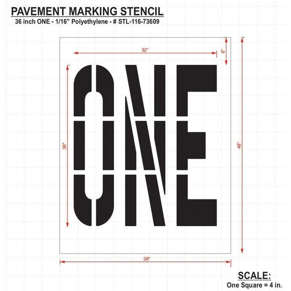 Pavement Stencil, One, 36 in
