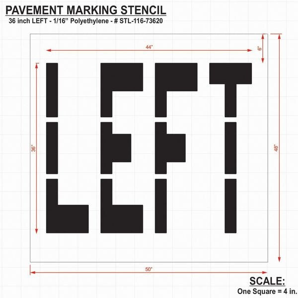 Pavement Stencil, Left, 36 in
