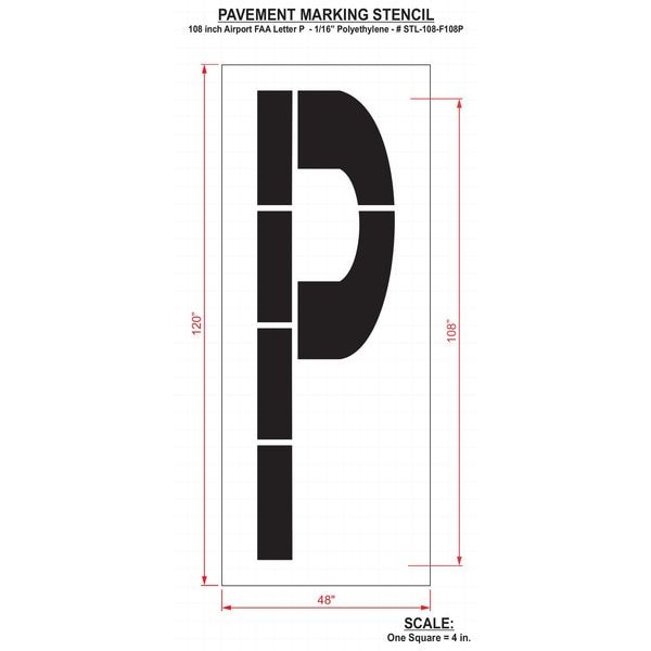Airport Pavement Stencil, P, 108 in