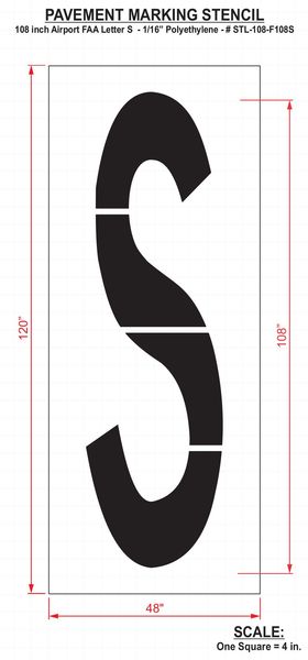 Airport Pavement Stencil, S, 108 in