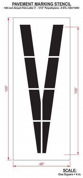 Airport Pavement Stencil, V, 108 in