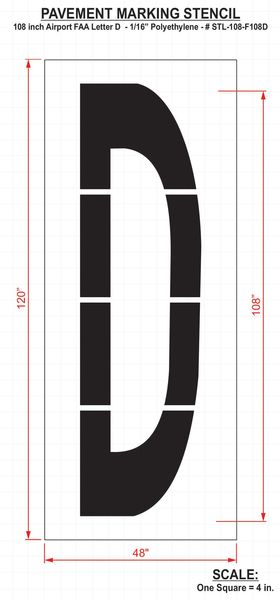 Airport Pavement Stencil, D, 108 in