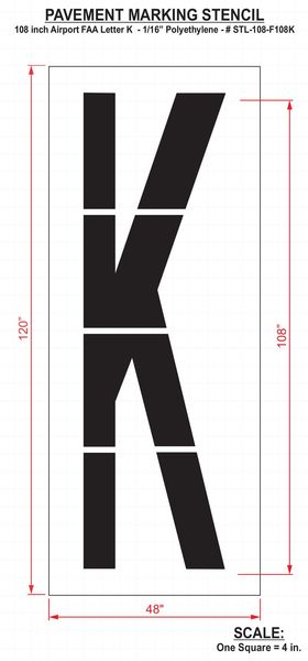 Airport Pavement Stencil, K, 108 in