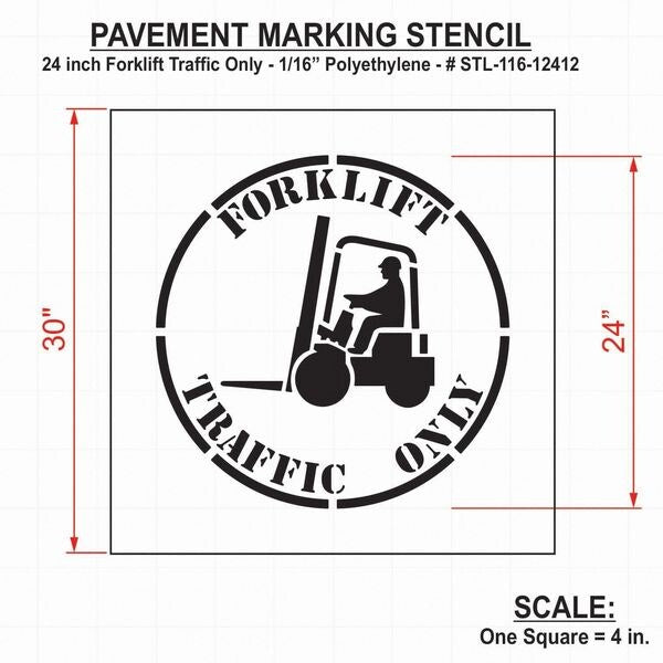 Stencil, Forklift Traffic Only, 24 in