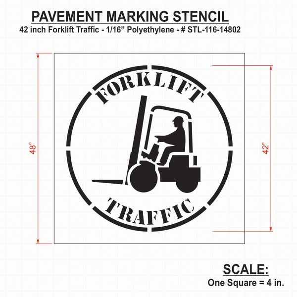 Stencil, Forklift Traffic, 42 in