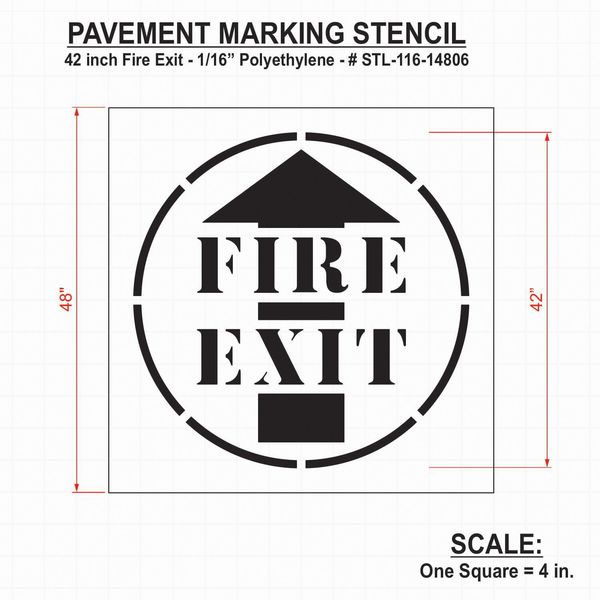 Stencil, Fire Exit, 42 in