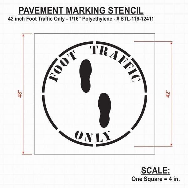 Stencil, Foot Traffic Only, 42 in