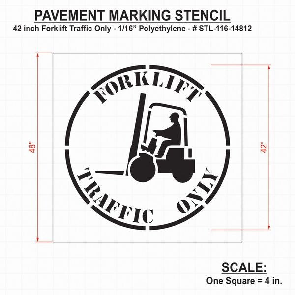 Stencil, Forklift Traffic Only, 42 in