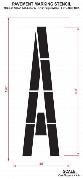 Airport Pavement Stencil, A, 108 in