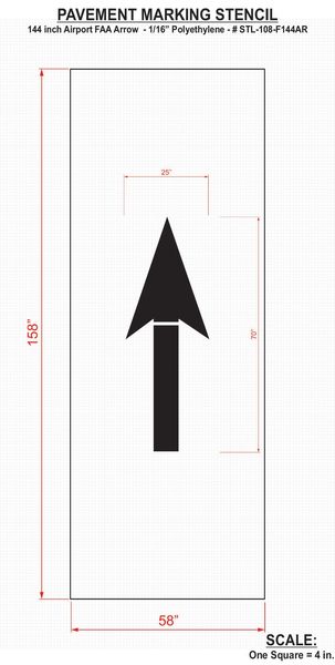 Airport Pavement Stencil, Arrow, 70 in