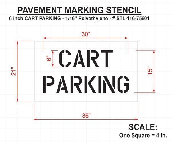 Golf Course Stencil, Cart Parking, 15 in