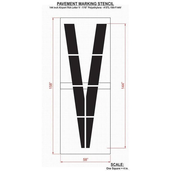 Airport Pavement Stencil, V, 144 in