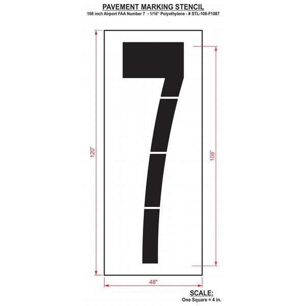 Airport Pavement Stencil, 7,108 in