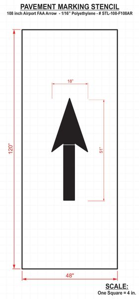Airport Pavement Stencil, Arrow, 51 in