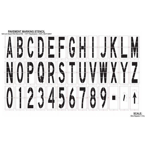 Airport Pavement Stencil Kit, 120 in