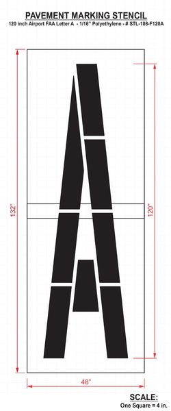 Airport Pavement Stencil, A, 120 in