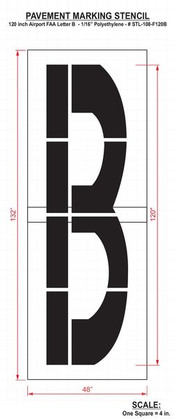 Airport Pavement Stencil, B, 120 in