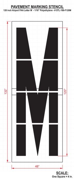 Airport Pavement Stencil, M, 120 in
