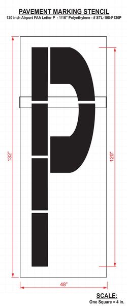 Airport Pavement Stencil, P, 120 in