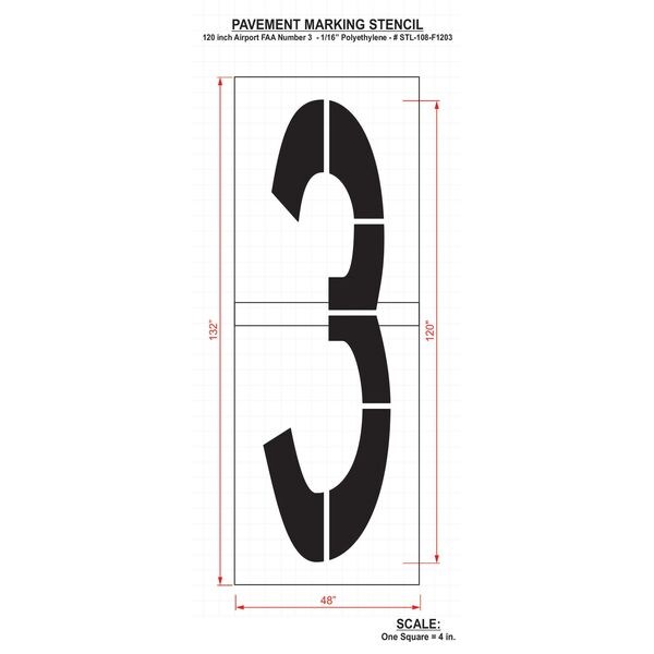 Airport Pavement Stencil, 3,120 in