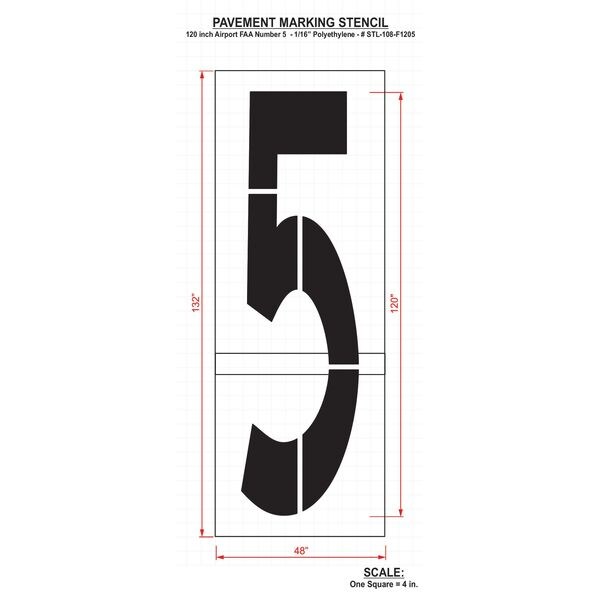 Airport Pavement Stencil, 5,120 in