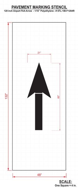 Airport Pavement Stencil, Arrow, 60 in