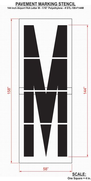 Airport Pavement Stencil, M, 144 in