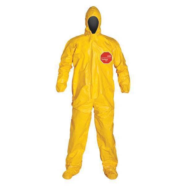 Tychem 2000 Hooded Coveralls, L, PK4