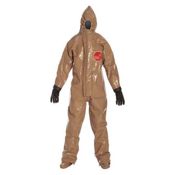 Hooded Coverall, Socks/Boot Flaps, Tan, 3XL