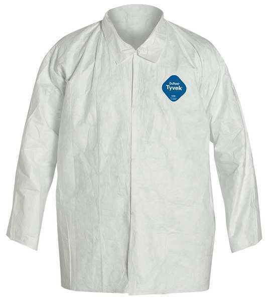 Disposable Shirt , 5XL , White , Tyvek(R) 400 , snaps