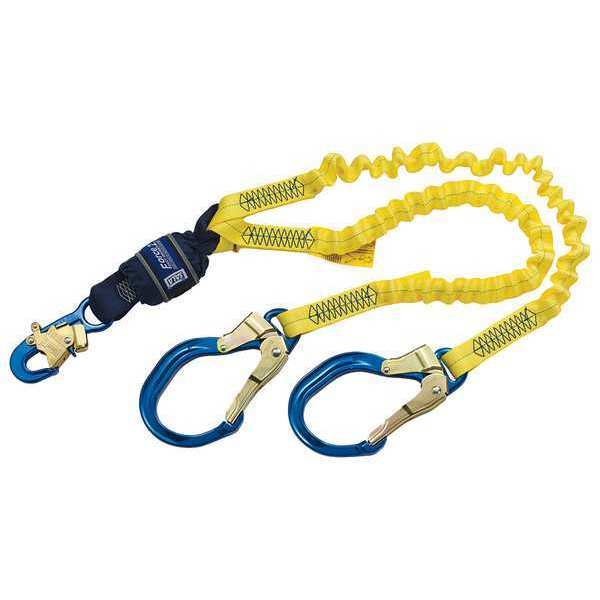 Shock Absorbing Lanyard, 6 ft., 310 lb. Weight Capacity, Yellow