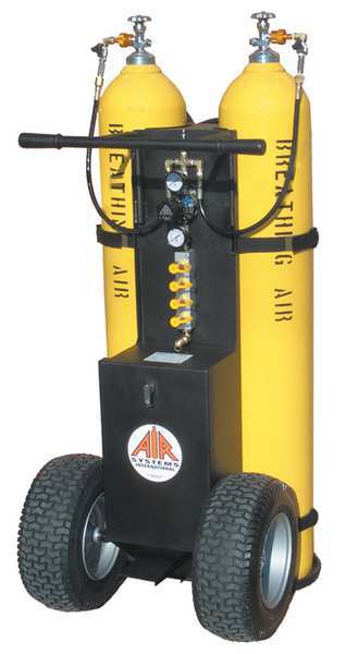 Air Cylinder Cart, 2 Cylinders, 4500 psi