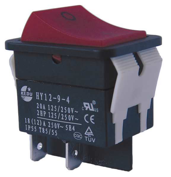 Rocker Switch, DPST, 4 Connections
